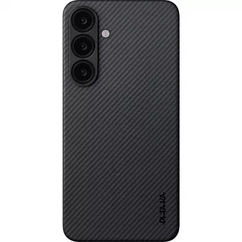 PITAKA Ultra-Slim Case, skirta Samsung Galaxy S25+, juoda/pilka twill