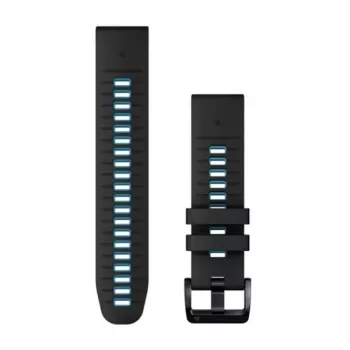 HAMA Garmin QuickFit 22mm Silicone Watch Band Black/Blue 010-13280-05
