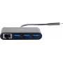 C2G USB-C Hub with Ethernet - 3-Port USB Hub - 3 x SuperSpeed USB 3.0 + 1 x USB-C + 1 x Gigabit Ethernet - Desktop - Juoda