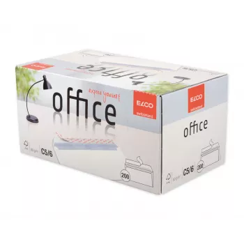 ELCO Office vokas C5/6 (114 x 229 mm), be langelio, su lipnia juostele, 80 g/m², balta, 200 vnt. (74532.12)