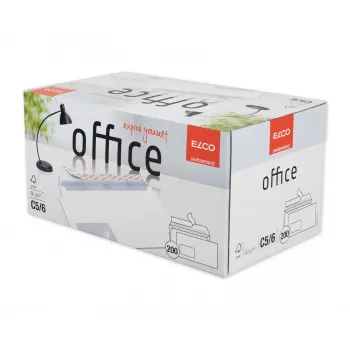ELCO Office vokas C5/6 (114 x 229 mm), su langeliu priekyje kairėje, su lipnia juostele, 80 g/m², balta, 200 vnt. (74534.12)