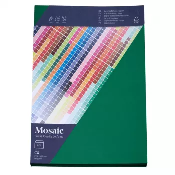 Artoz Papier Mosaic vokai DIN C5 be langelio, eglės žalia, šlapio klijavimo, 20 vnt.