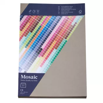 Artoz Papier Mosaic vokai DIN C5 be langelio, cemento spalvos, šlapio klijavimo, 20 vnt. (9439420-217)