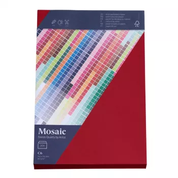 Artoz Papier Mosaic vokai DIN C6 be langelio vyno raudoni, drėkinami, 20 vnt.