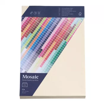 Artoz Papier Mosaic vokai DIN C6 be langelio, dramblio kaulo spalvos, šlapiai lipnūs, 20 vnt.