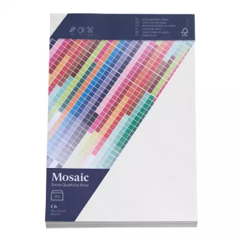 Artoz Papier Mosaic vokai DIN C6 be langelio, balti, drėgnai lipnūs, 20 vnt.
