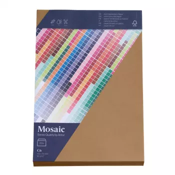 Artoz Papier Mosaic vokai DIN C6 be langelio, natūralūs, šlapiu klijais, 20 vnt.