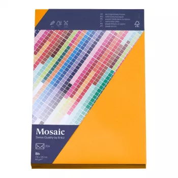 Artoz Papier Mosaic vokai DIN B6 be langelio, papajos spalvos, šlapiai lipnūs, 20 vnt.