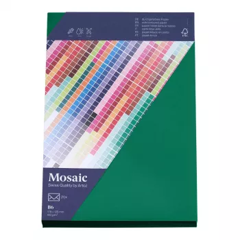 Artoz Papier Mosaic vokai DIN B6 be langelio, eglės žalia, šlapio klijavimo, 20 vnt.
