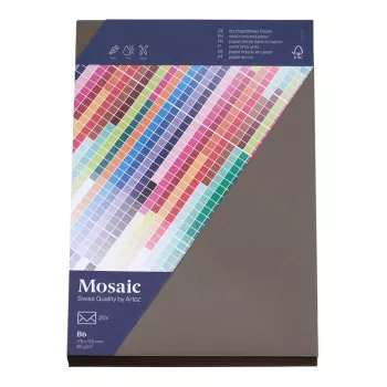 Artoz Papier Mosaic vokai DIN B6 be langelio, grafito spalvos, lipnūs, 20 vnt. pakuotė