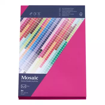 Artoz Papier Mosaic vokai DIN B6 be langelio fuksijos spalvos, šlapiuoju būdu užklijuojami, 20 vnt.
