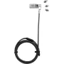 DICOTA Universal Security Cable Lock su 3 keičiamomis galvutėmis, kombinacinis užraktas, 2 m kabelis, juoda