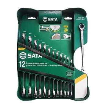 SATA 13 dalių dvigubo reketo kombinuotų raktų rinkinys su X-Beam dizainu, metrinis, 8-21 mm, chromo vanadžio plienas, liejimo formos dėklas