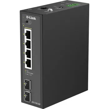 D-Link DIS-210G-06P pramoninis išmanusis valdomas Gigabit PoE+ jungiklis, 4 PoE+ prievadai, 2 SFP, 120W