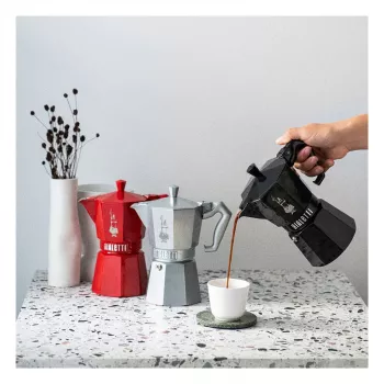 Bialetti MOKA EXCLUSIVE 6-Cup Stovetop Espresso Maker, Black (9066)