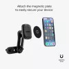 SBS Magnetic Double Clip Car Phone Holder - Universal Smartphone Mount with Strong Neodymium Magnets, 360° Rotation, Black