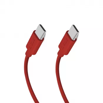 SBS TECABLETISSUETCCR USB-C į USB-C laidas 1,5 m 60W pintas raudonas