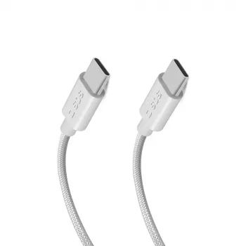 SBS TECABLE TISSUE TCC2G USB-C į USB-C laidas 2m 60W Power Delivery - Pilka