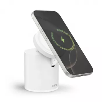 SBS 2-in-1 belaidė magnetinė įkrovimo stotelė - balta
