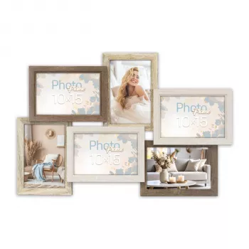 ZEP Trani 6Q SH566 MDF kelių nuotraukų galerijos rėmelis 6 nuotraukoms 10x15cm juodas
