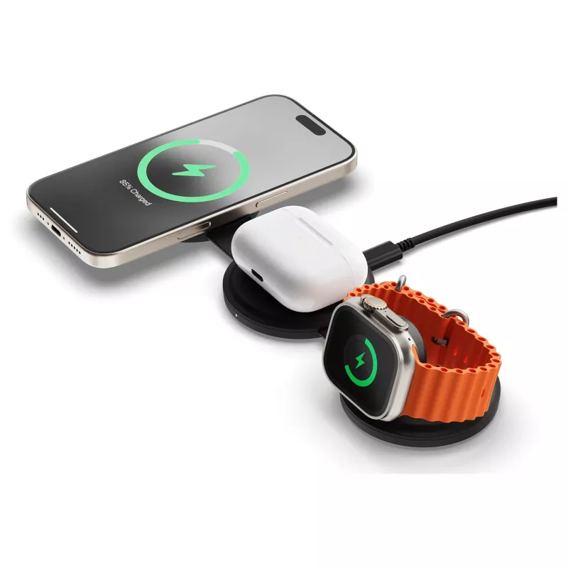 Satechi OntheGo 3-in-1 belaidis įkroviklis su Qi2, juodas, 15W, ST-QTG31K