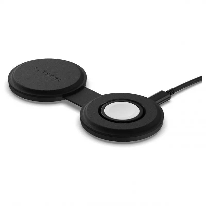 Satechi OntheGo 2-in-1 belaidis įkroviklis su Qi2, juodas, 15W, ST-QTG21K