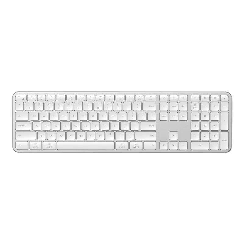 Satechi Slim EX3 belaidė Bluetooth klaviatūra trims įrenginiams su Mac/Windows režimo jungikliu (Space Gray)