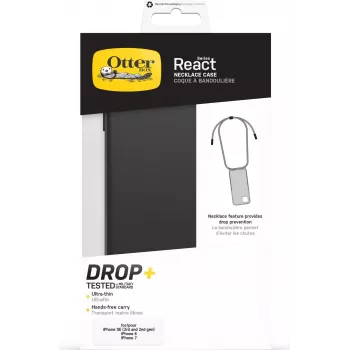 OtterBox React Series Back Cover su dirželiu, skirta Apple iPhone 7/8/SE (2nd/3rd Gen) - Juoda