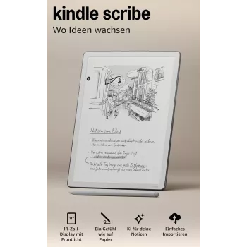 Amazon Kindle Scribe 64GB E-Reader su Premium rašikliu, 10,2 colių E Ink Carta 1200 ekranu, Wi-Fi, spalva Tungsten