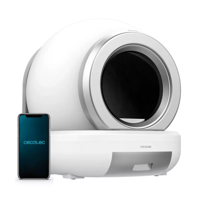 Cecotec Pumba 7000 CleanKitty Compact Connected savaime išsivalantis katilų kraiko dėžė, Wi-Fi, 10L atliekų talpa, 6L kraiko talpa, automatinis sukimas, saugos jutikliai, išmaniojo telefono programa