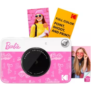KODAK Printomatic Barbie Edition momentinė skaitmeninė kamera 5 MP + 5 lapų ZINK nuotraukų popieriaus, rožinė