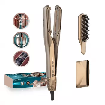 Cecotec AirLisse 2in1 ForceDry Duo plaukų tiesintuvas ir džiovintuvas, juoda/rožinis auksas