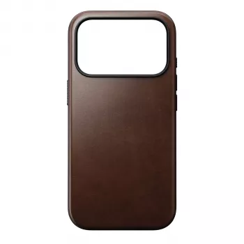 NOMAD Modern Leather Case, skirtas iPhone 17 Pro – Rustic Brown Horween oda su MagSafe
