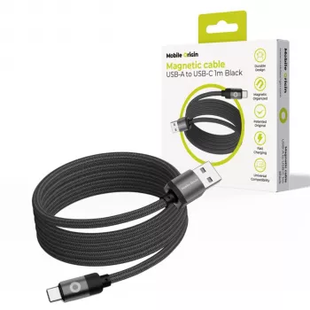 Mobile Origin Magnetinis laidas USB-A į USB-C juodas 1m