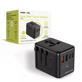 Mobile Origin 35W kelioninis adapteris GaN PW4 EU/UK/US/AUS 3C+2A