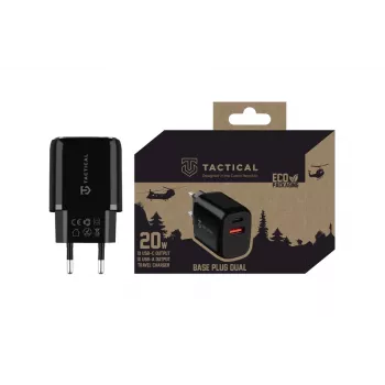 Automobilinis įkroviklis Tactical Base Plug Dual Black su 2 USB-A prievadais, 3,1 A, 15,5 W
