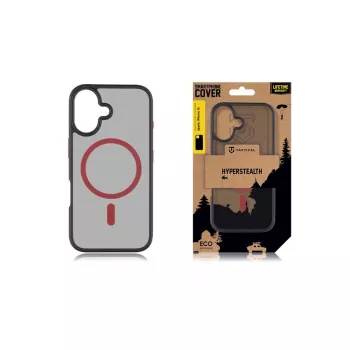 Taktinis nugarėlės dangtelis MagForce Hyperstealth 2.0, skirtas iPhone 16, juodas/raudonas