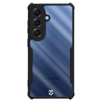 Taktinis nugarinis dangtelis Quantum Stealth Galaxy S26 skaidrus/juodas