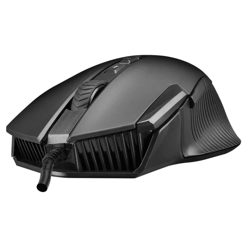 Rampage Comfort Gaming Mouse, programuojama 12800 DPI RGB, juoda