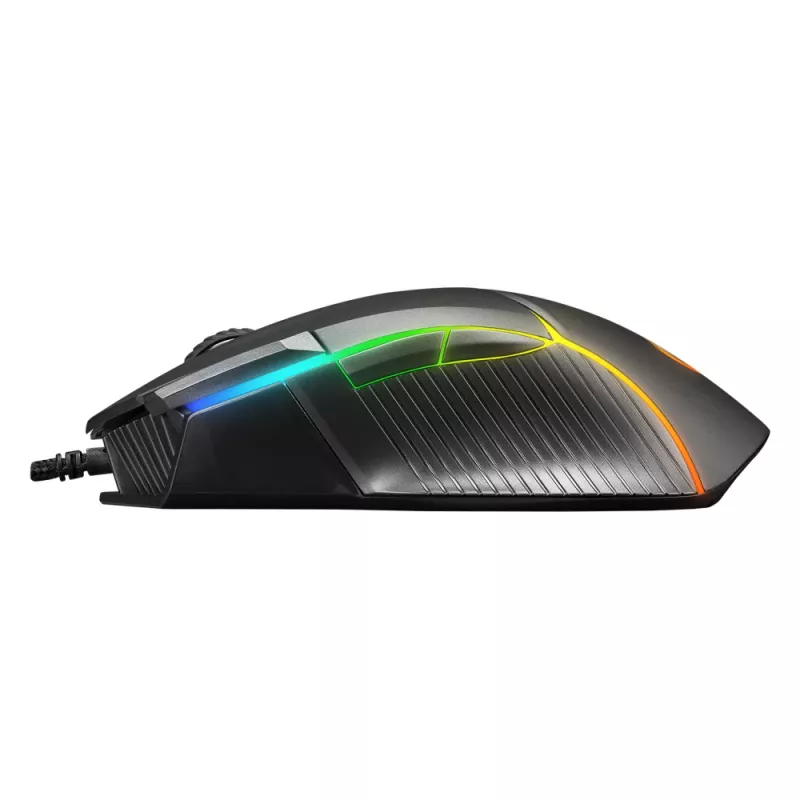 Rampage Comfort Gaming Mouse, programuojama 12800 DPI RGB, juoda