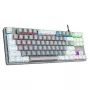 Rampage Snug RGB KRGD Blue mechaninė žaidimų klaviatūra, be skaičių bloko, pilkai balta