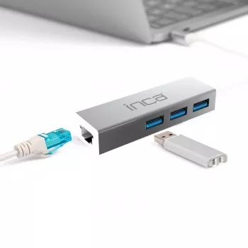 INCA IUSB-03TX USB 3.0 į Gigabit Ethernet adapteris su USB-C adapteriu, 1000Mbps, juodas