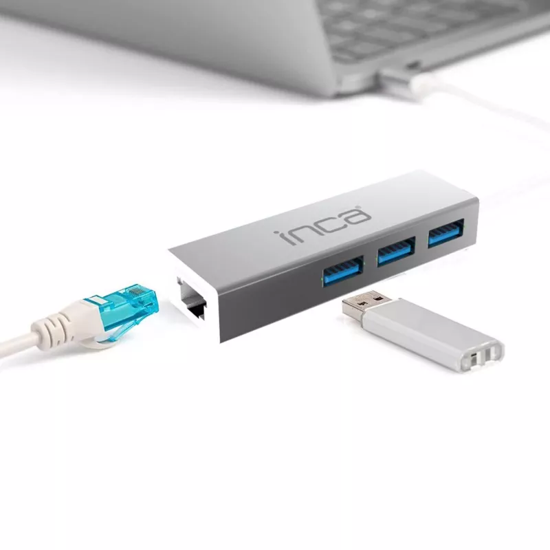 INCA IUSB-03TX USB 3.0 į Gigabit Ethernet adapteris su USB-C adapteriu, 1000Mbps, juodas