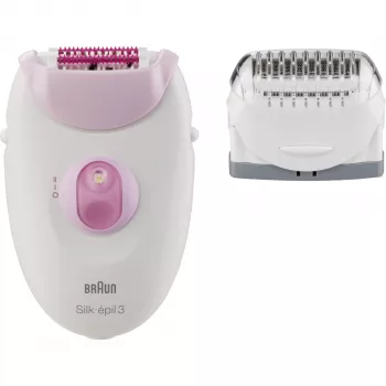 Braun Silk-epil 3 SE3-031 Epiliatorius Baltas/Rožinis