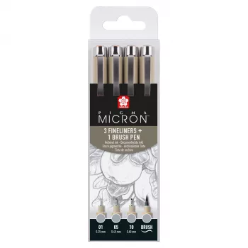 Sakura Pigma Micron Fineliner rašiklių rinkinys Cool Gray 4 vnt.
