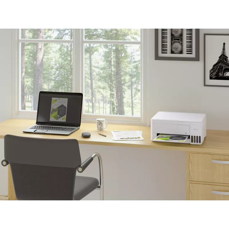 Epson EcoTank L3356 Daugiafunkcinis rašalinis spausdintuvas, spalvotas, A4, 33 ppm, USB, Wi-Fi, baltas