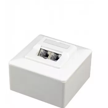 Gembird Cablexpert MWS-2S6-01 Kištukinis lizdas su RJ45 Cat.6 sienine plokšte, balta