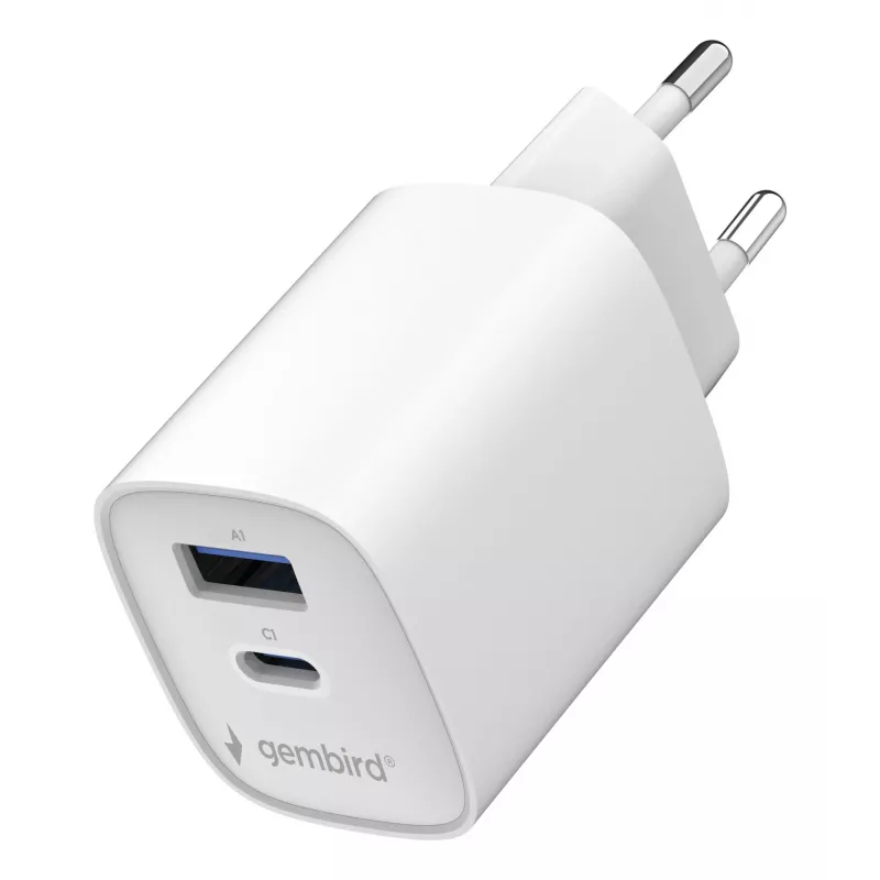 Gembird TA-UC-1A1C-PD45-01-W 45W USB-C PD sieninis įkroviklis baltas