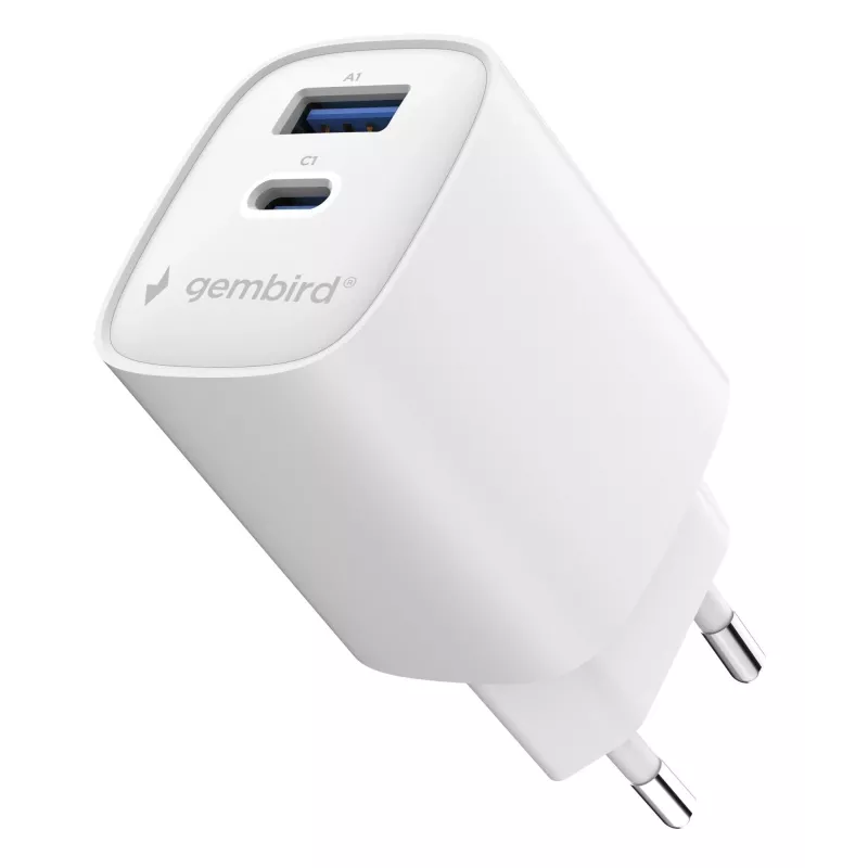 Gembird TA-UC-1A1C-PD45-01-W 45W USB-C PD sieninis įkroviklis baltas