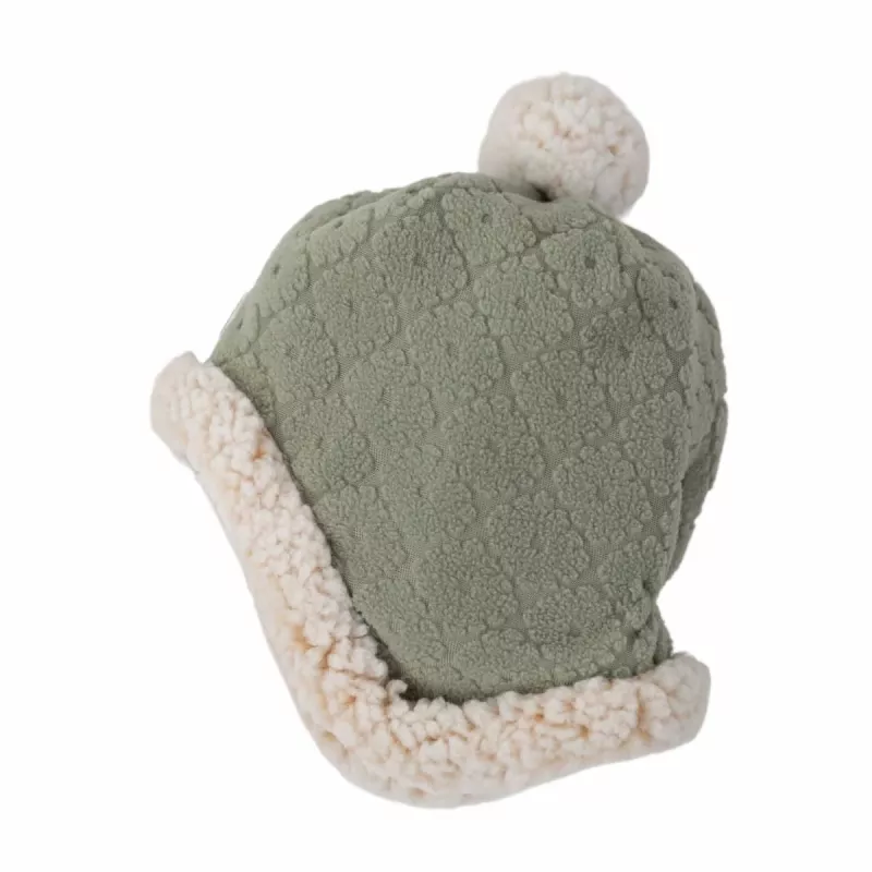 Lodger Double-Layer Winter Fleece Hat Elm Sage Green 1-2 Years